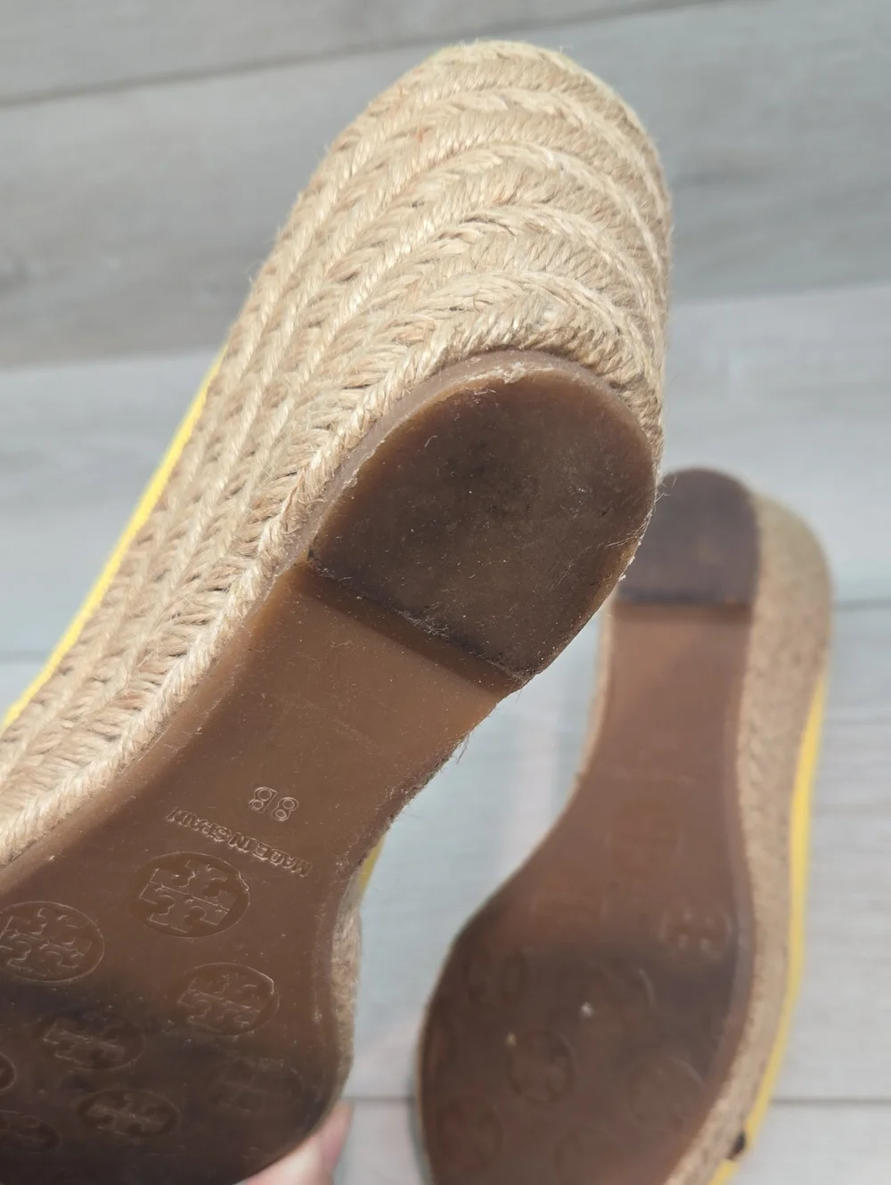 Tory Burch Women Filipa Espadrille Wedge Open Toe Shoes Sandals Sz 8B